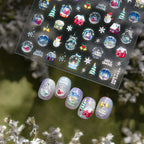 3D Christmas Nail Stickers | Winter Holiday Nail Art Decals for Festive Manicures