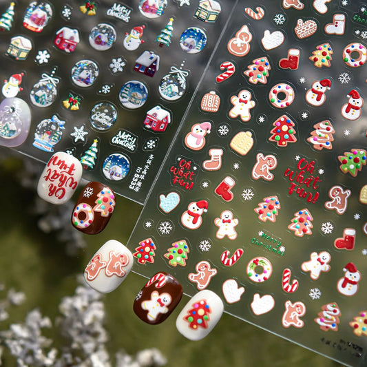3D Christmas Nail Stickers | Winter Holiday Nail Art Decals for Festive Manicures to5333