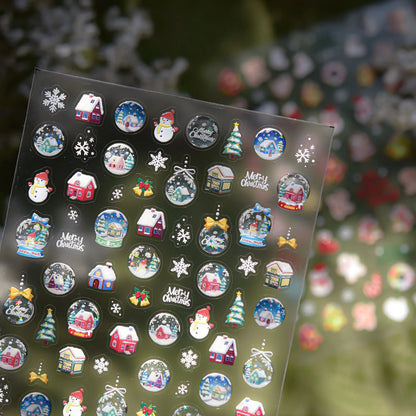 3D Christmas Nail Stickers | Winter Holiday Nail Art Decals for Festive Manicures