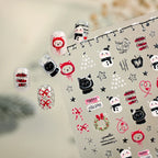 3D Christmas Tree Nail Art Stickers - Cute Snowman Cat Star Decals M1243