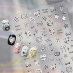 3D Coquette Bow & Pearl Nail Stickers