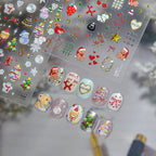 3D Crystal Christmas Nail Stickers | Cute Snowman, Bear & Holiday Decals 5268