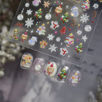 3D Crystal Christmas Nail Stickers | Cute Snowman, Bear & Holiday Decals 5268
