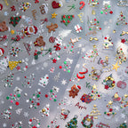 3D Cute Christmas Nail Art Stickers | Santa, Xmas Tree, Bear & Holiday Decal Set