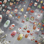 3D Cute Christmas Nail Art Stickers | Santa, Xmas Tree, Bear & Holiday Decal Set