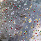 3D Cute Christmas Nail Art Stickers | Santa, Xmas Tree, Bear & Holiday Decal Set