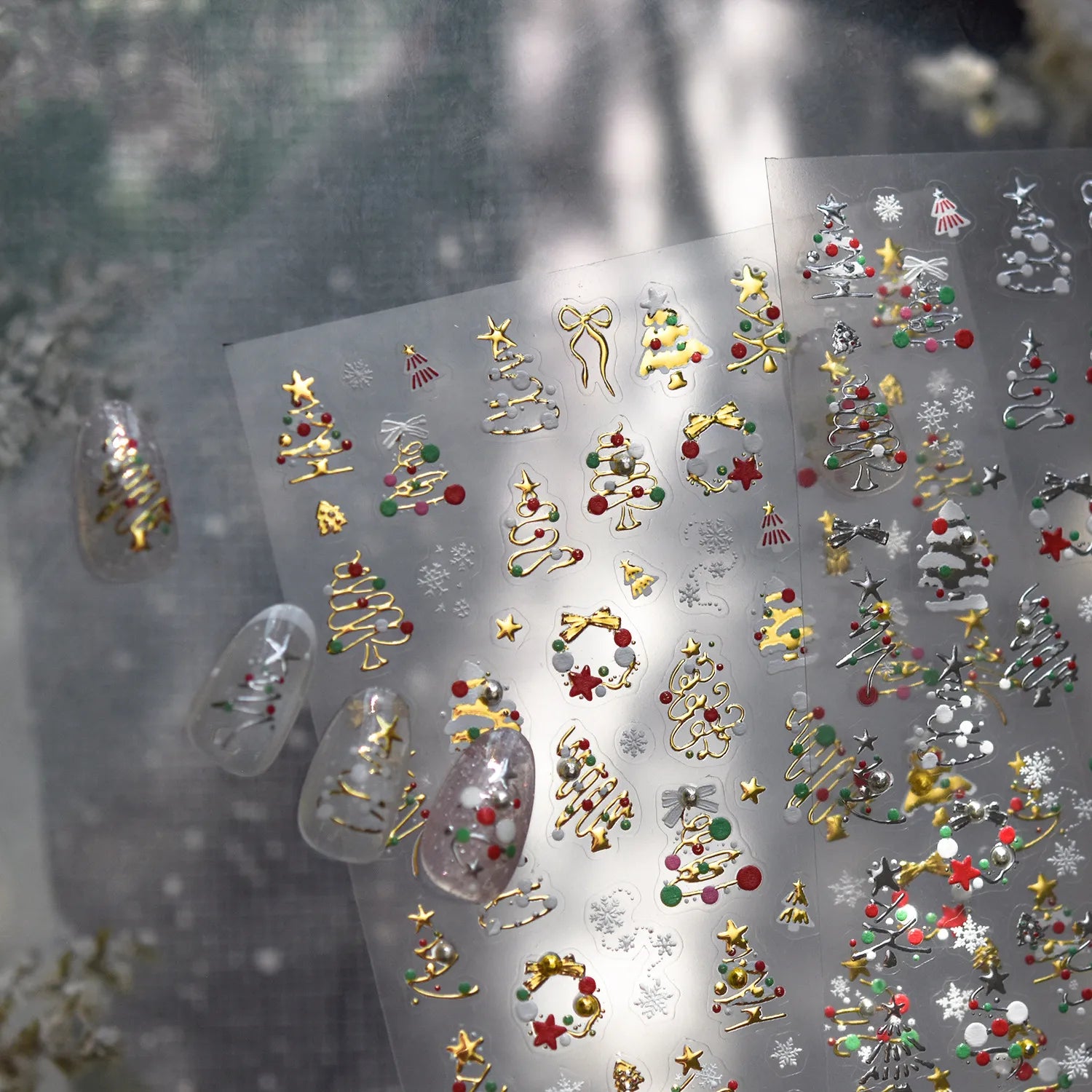 3D Cute Christmas Nail Art Stickers | Santa, Xmas Tree, Bear & Holiday Decal Set