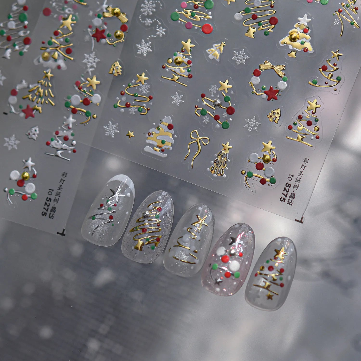 3D Cute Christmas Nail Art Stickers | Santa, Xmas Tree, Bear & Holiday Decal Set