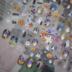3D Cute Halloween Nail Stickers - Spooky Ghosts,Bats & Pumpkins Decals