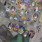 3D Cute Halloween Nail Stickers - Spooky Ghosts,Bats & Pumpkins Decals
