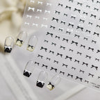 3D Embossed Bow Nail Stickers Coquette Ribbon Decals