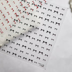 3D Embossed Bow Nail Stickers Coquette Ribbon Decals