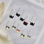 3D Embossed Bow Nail Stickers Coquette Ribbon Decals