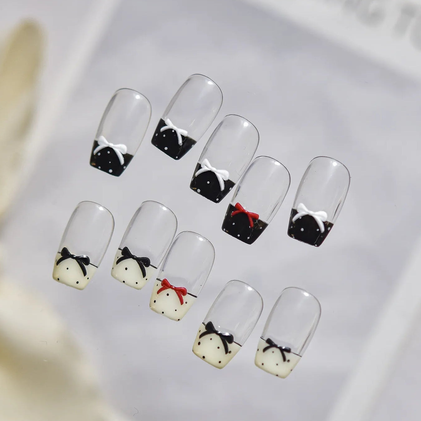 3D Embossed Bow Nail Stickers Coquette Ribbon Decals