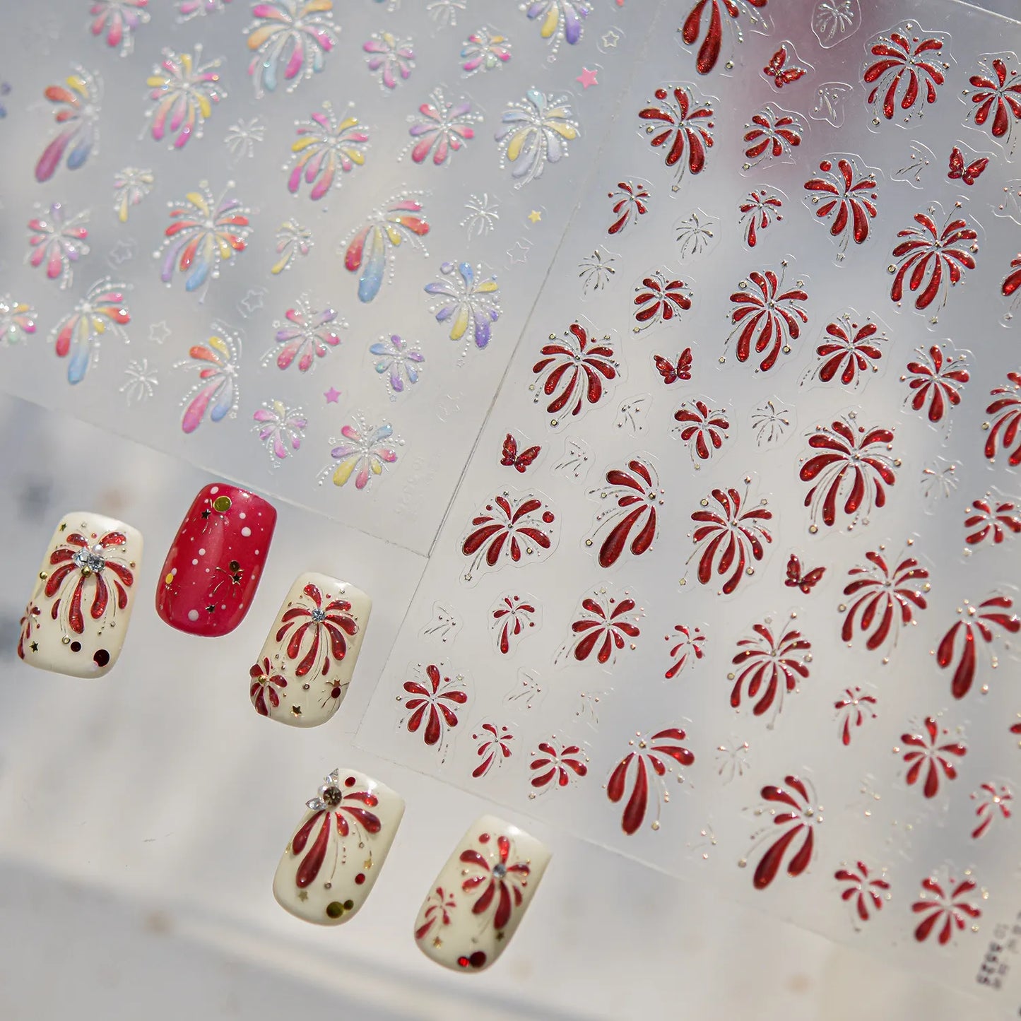3D Firework Nail Stickers For New Year Party