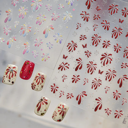 3D Firework Nail Stickers For New Year Party