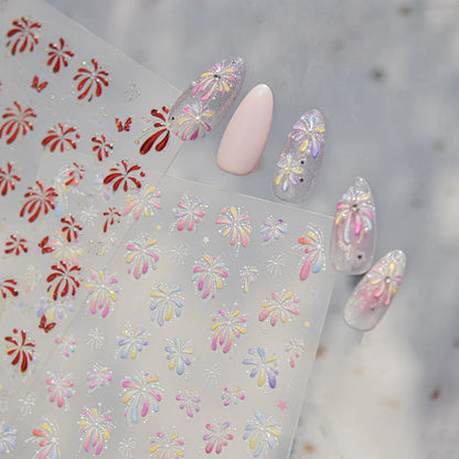 3D Firework Nail Stickers For New Year Party