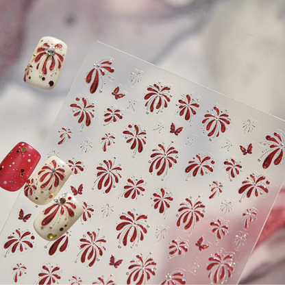 3D Firework Nail Stickers For New Year Party