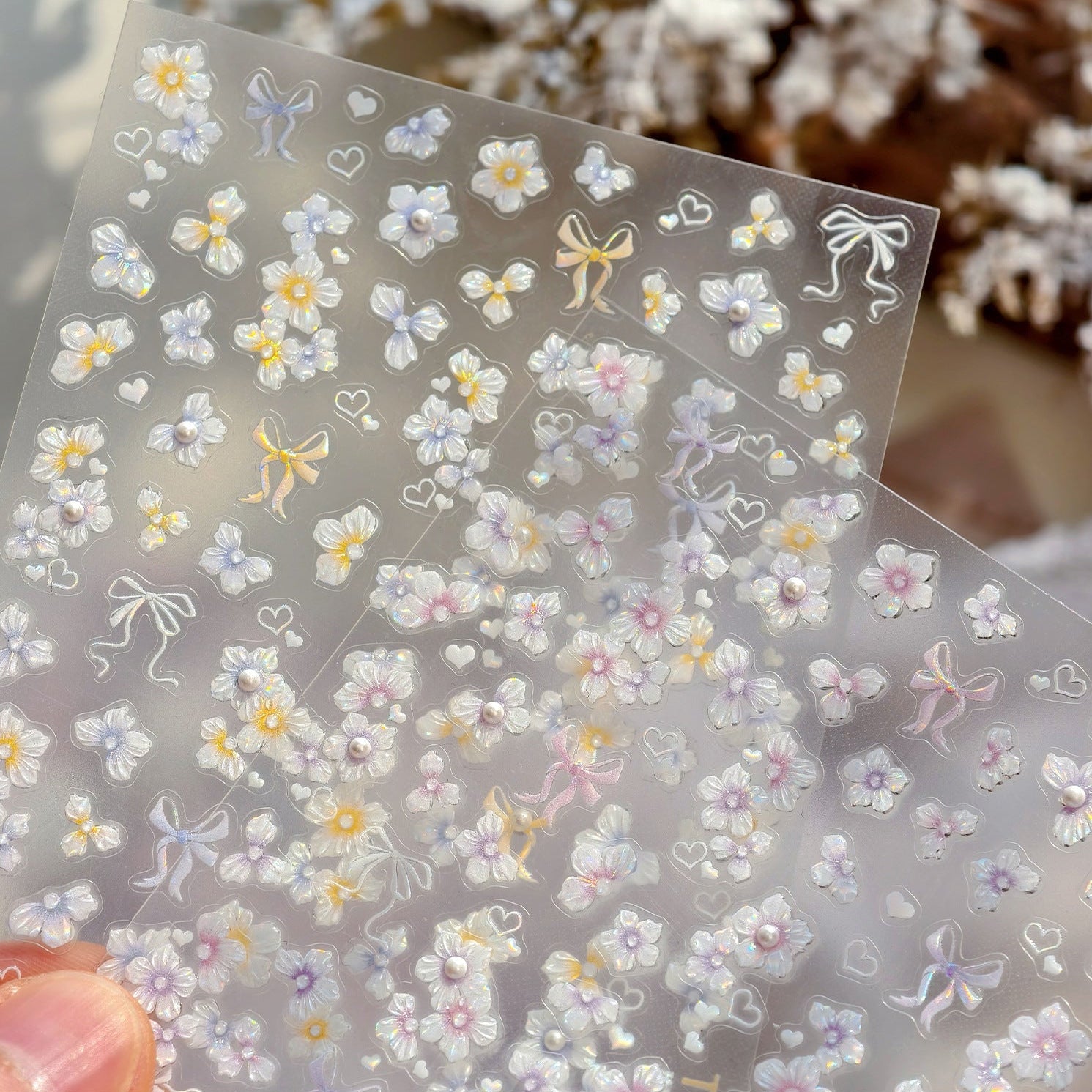 3D Floral & Bow Coquette Nail Stickers