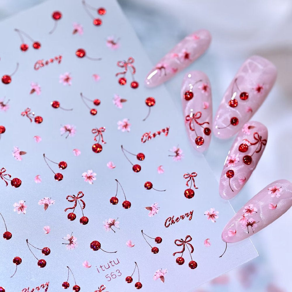 3D Fruit & Drink Nail Stickers | Summer Blueberry & Cocktail Jelly Decals