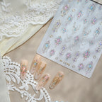 3D Gemstone Nail Stickers - Baroque Jewelry Decals for Luxury Manicure M1198