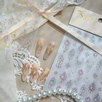 3D Gemstone Nail Stickers - Baroque Jewelry Decals for Luxury Manicure M1198