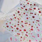 3D Glitter Cherry Jelly Nail Stickers 