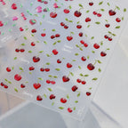 3D Glitter Cherry Jelly Nail Stickers 