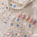 3D Gold Baroque & Opal Aura Celestial Nail Art Stickers 1488