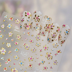 3D Gold Floral Nail Stickers 5498