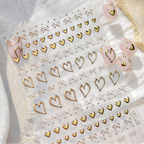 3D Gold Liquid Metal Abstract Nail Stickers MS883