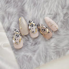 3D Gold Liquid Metal Abstract Nail Stickers MS883