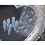 3D Gold Silver Snowflake Nail Decals | Winter Holiday Nail Art Stickers 