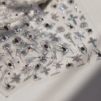 3D Gothic Spider Nail Stickers | Dark Romance Rose & Cross Rhinestone Nail Decals