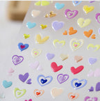 3D Heart Nail Stickers | Y2K Colorful Love Decals For Valentine's Day M692