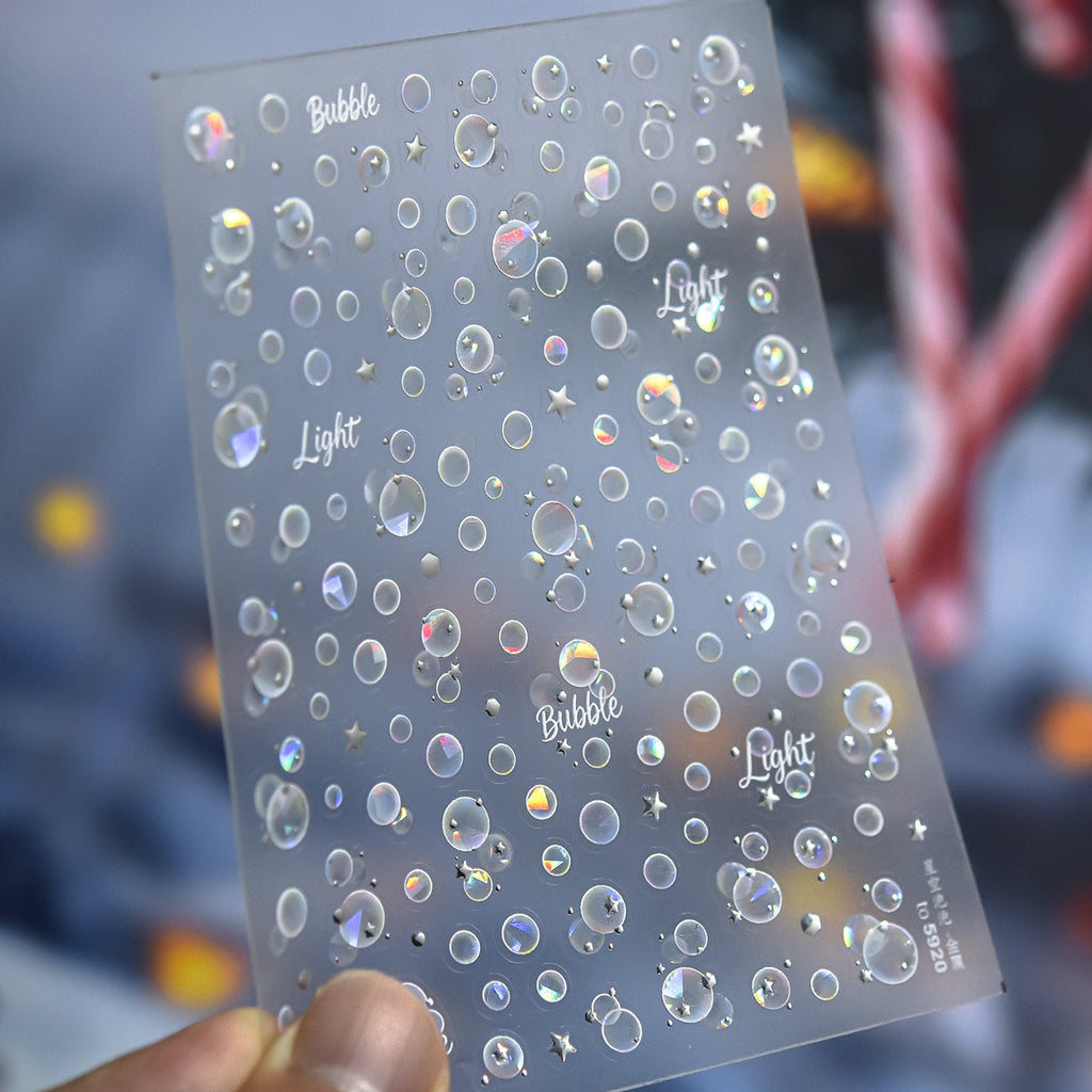  3D Holographic Bubble Nail Art Stickers 5920