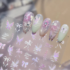 3D Holographic Butterfly & Bow Nail Stickers