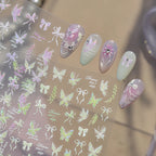 3D Holographic Butterfly & Bow Nail Stickers