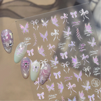 3D Holographic Butterfly & Bow Nail Stickers