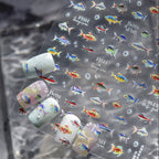 3D Holographic Tropical Fish Nail Stickers - Summer Mermaid Decals 5176