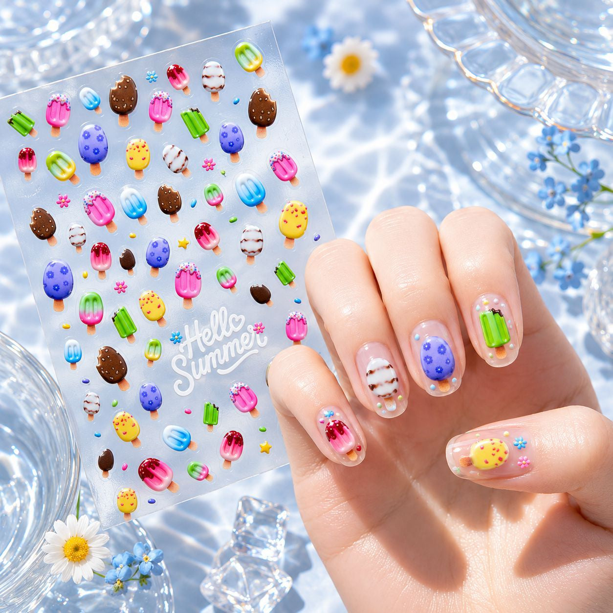 3D Ice Cream Popsicle Nail Stickers 5928