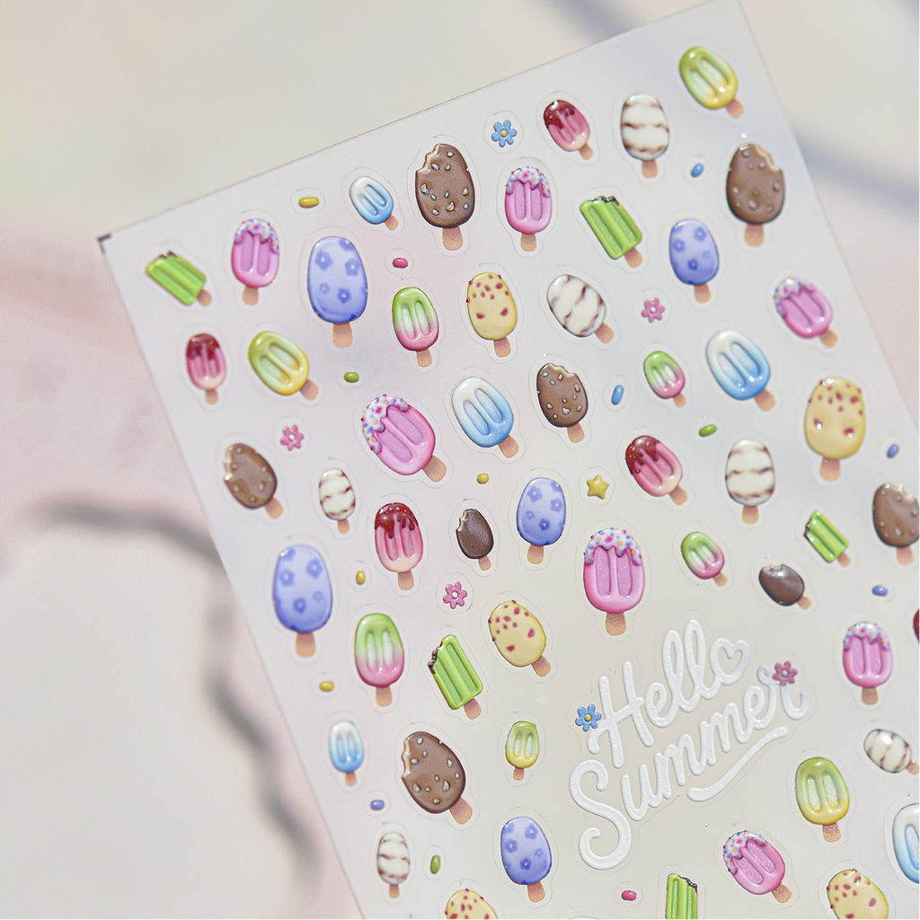 3D Ice Cream Popsicle Nail Stickers 5928