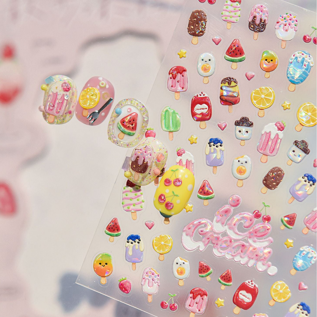 3D Ice Cream Popsicle Nail Stickers 5928