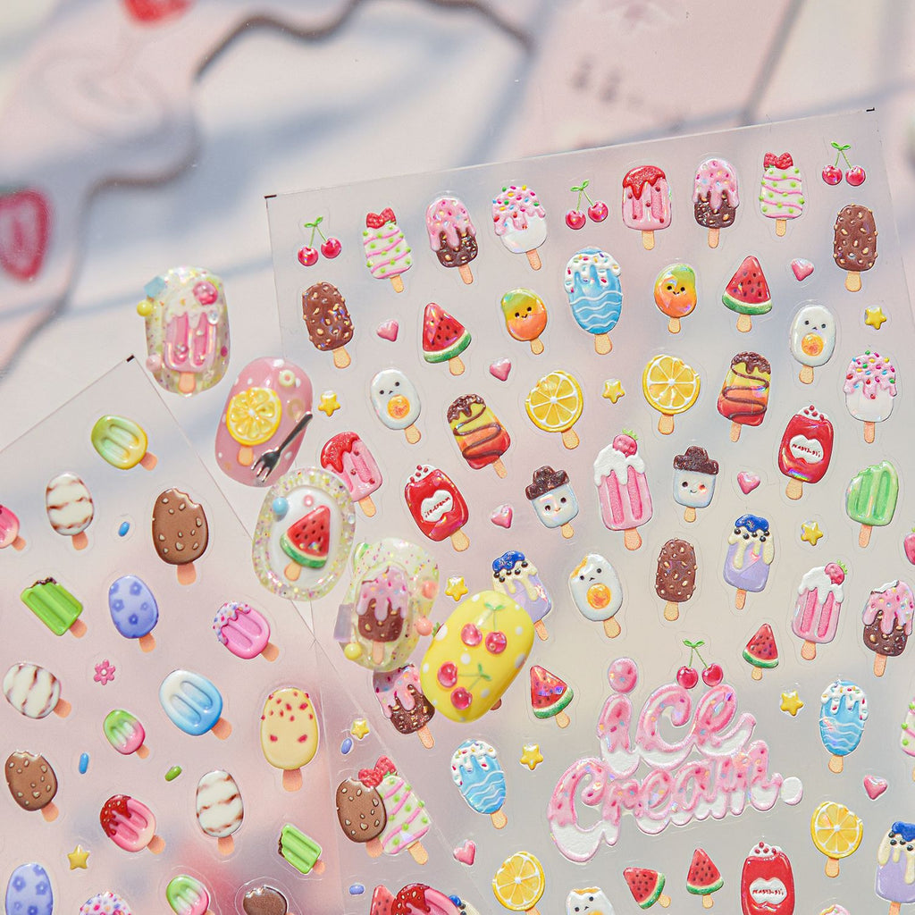 3D Ice Cream Popsicle Nail Stickers 5928