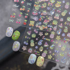 3D Jelly Fruit Nail Stickers - Summer Cherry & Pineapple Decals 5898