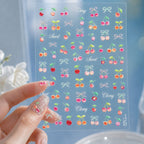 3D Jelly Fruit Nail Stickers - Summer Cherry & Pineapple Decals 5898