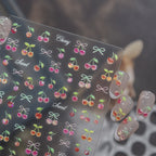 3D Jelly Fruit Nail Stickers - Summer Cherry & Pineapple Decals 5898