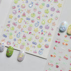 3D Jelly Fruit Nail Stickers - Summer Cherry & Pineapple Decals 5898