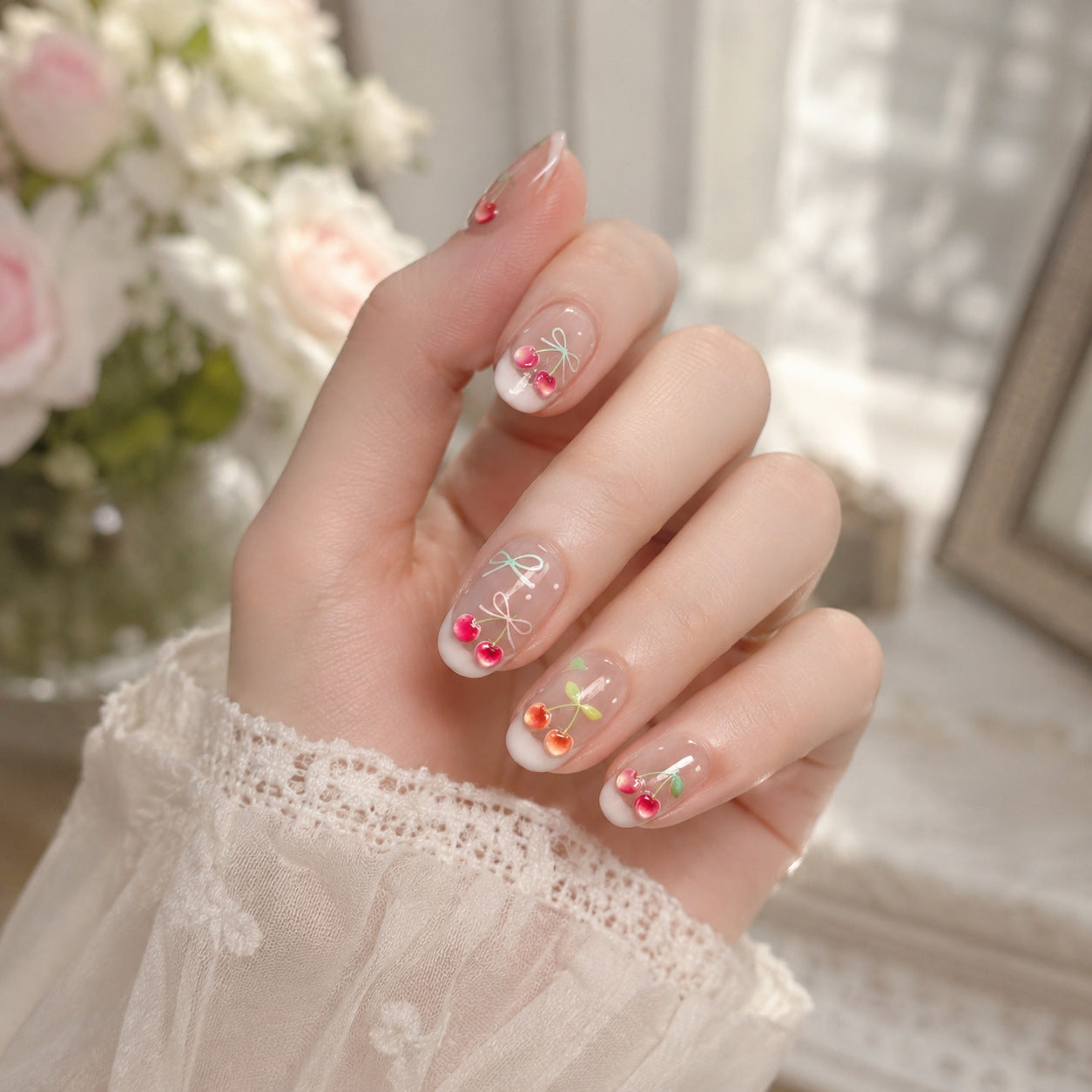 3D Jelly Fruit Nail Stickers - Summer Cherry & Pineapple Decals 5898