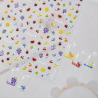 3D Kawaii Fruit Nail Art Stickers - Summer Grape Cherry Peach Decals
